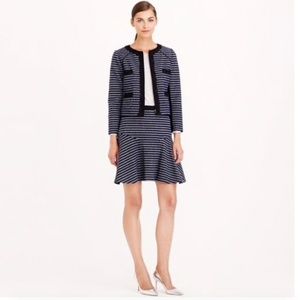 J. Crew Stripe Tweed Plaza Skirt